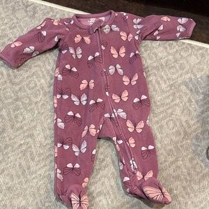 Carter's Purple Butterfly Footed One Piece